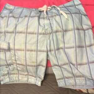 Men's Blue Plaid Swim Shorts